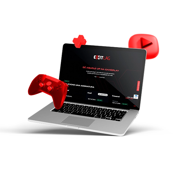 mockup do aplicativo exitlag