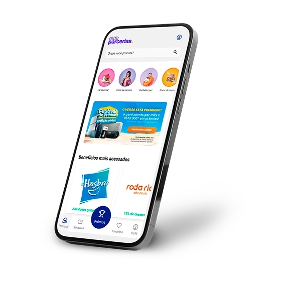 mockup do aplicativo rede parcerias