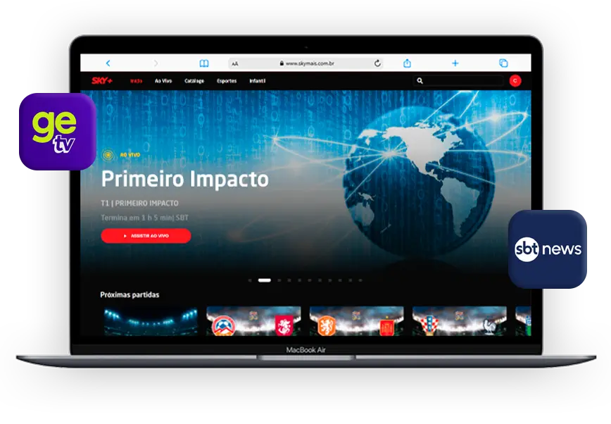 mockup do aplicativo sky plus light, oferecido pela campsoft