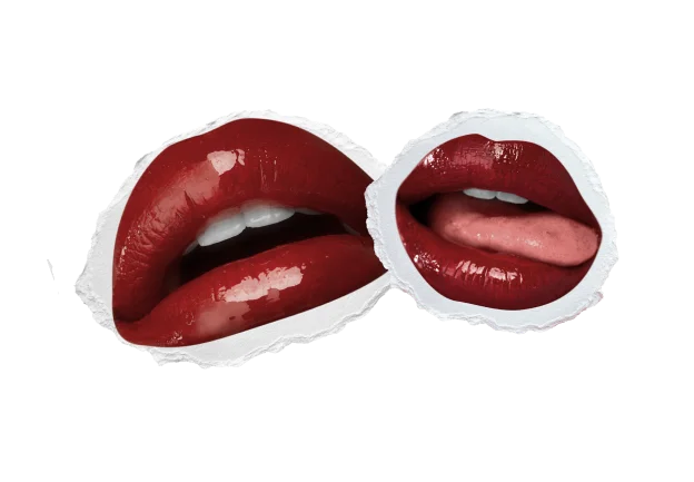 imagem de 2 labios com batom